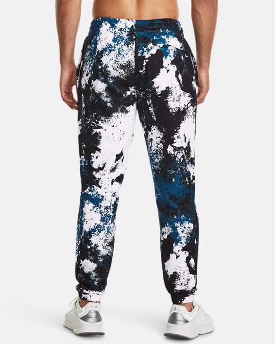 Men's UA Essential Fleece Paint Joggers in White image number 1
